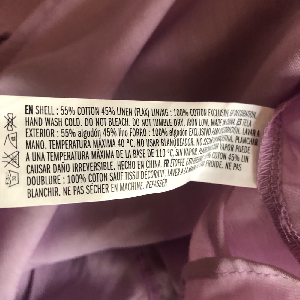New w Tag: Endless Rose Cotton Linen Lavender Dress with Lace. Size Medium - Picture 8 of 10